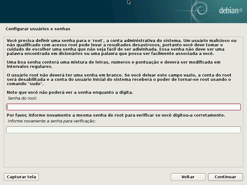 Imagem da tela "Configurar usuários e senhas"