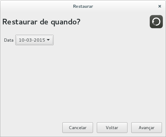 Imagem de diálogo "Restaurar de quando?"