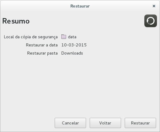 Imagem de tela de "Resumo"