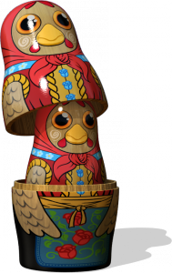 Matroska c/ TRIM em LVM sobre LUKS Imagem de bonecas matroskas
