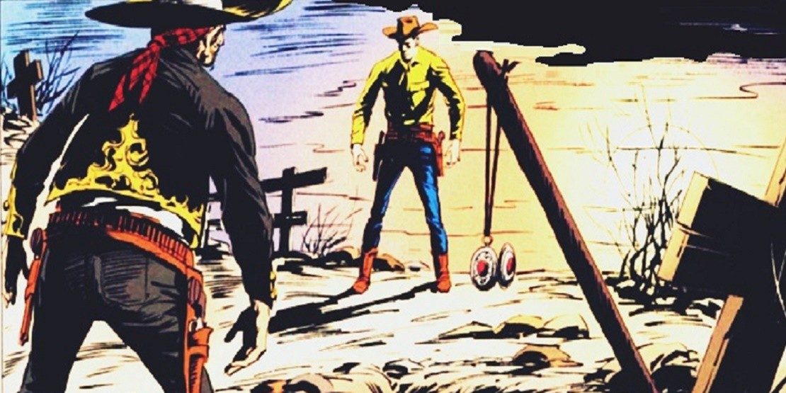 Imagem do duelo entre Tex e El Muerto
